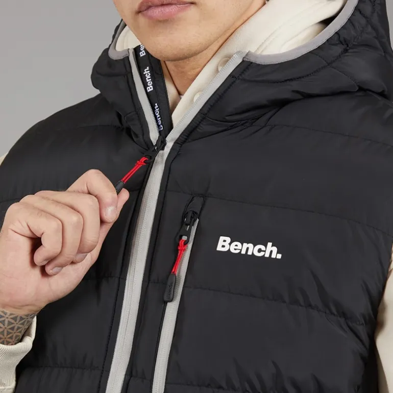 Bench Herren Galban Kapuzen Steppweste Schwarz