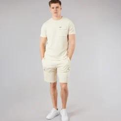 Bench Herren Ludar T Shirt Und Shorts Set Ecru