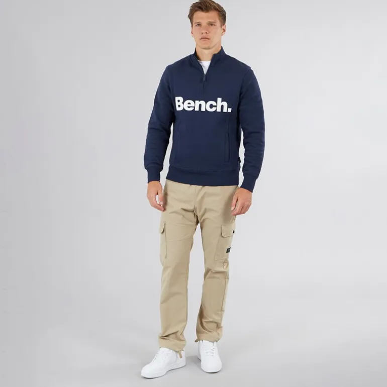Bench Herren Plinth Punkte 1 / 4 Reißverschluss Trichterkragen Sweatshirt Marineblau