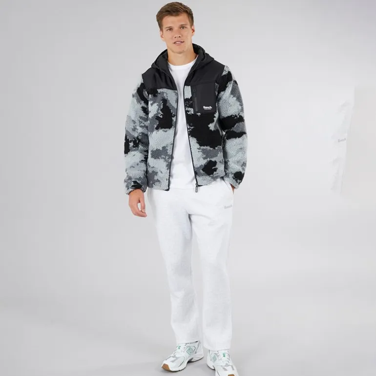 Bench Herren Sableo Fleece Kapuzenpullover Schwarz Camouflage