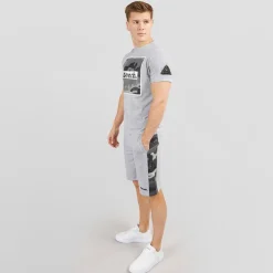 Bench Herren Sanlo T Shirt und Shorts Set Grey Marl