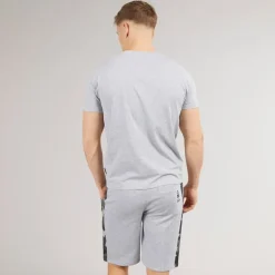 Bench Herren Sanlo T Shirt und Shorts Set Grey Marl