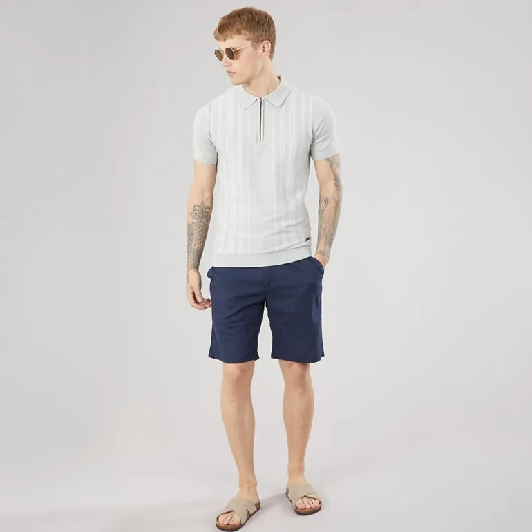 Bench Herren Setero Leinen Shorts Navy