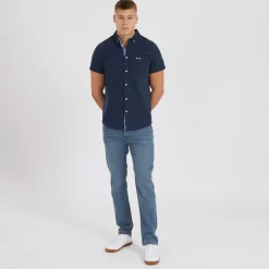 Bench Jeans Herren Stuart Straight Fit Mittelblau Waschung
