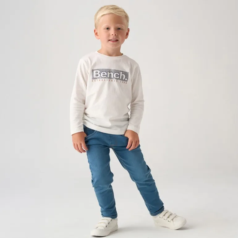 Bench Junge Bonded Shacket T Shirt Und Jeans Set Navy