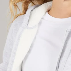 Bench Kapuzenpullover Damen Mintz Teddy gefüttert mit Reißverschluss Grau Melange
