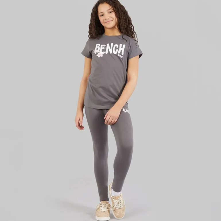 Bench Mädchen Wibsy T Shirt Und Leggings Set Charcoal
