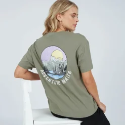 Bench T-Shirt Oona Khaki Asche Damen