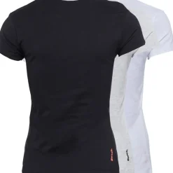 Bench T-Shirts Damen Jada Drei Pack Schwarz / Grau Melange / Weiß