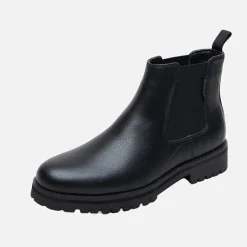 Ben Sherman Herren Chelsea Boots Schwarz Leder/Schwarze Sohle
