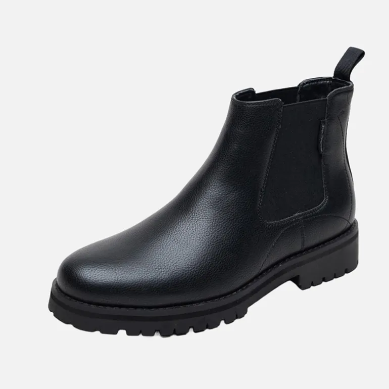 Ben Sherman Herren Chelsea Boots Schwarz Leder/Schwarze Sohle