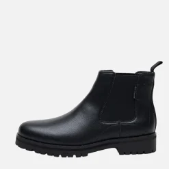 Ben Sherman Herren Chelsea Boots Schwarz Leder/Schwarze Sohle