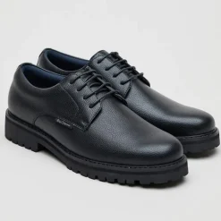Ben Sherman Herren Chesterley Derby Schuhe Black Grainy Pu