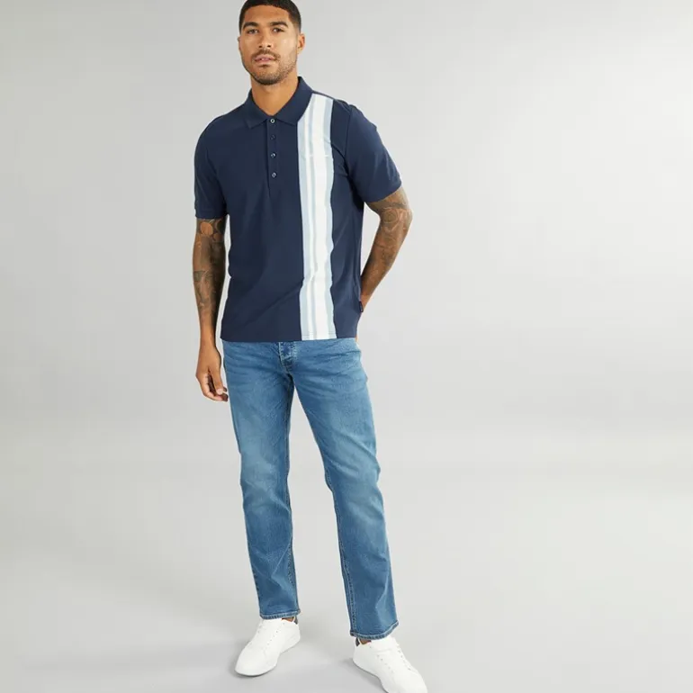 Ben Sherman Herren House Mod Kurzarm Polohemden Blau