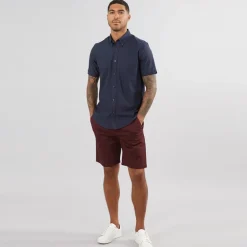 Ben Sherman Herren Oxford Hemd mit kurzem Arm Navy