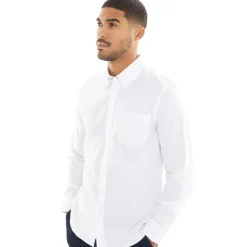 Ben Sherman Herren Oxford Hemd mit langem Arm Weiß
