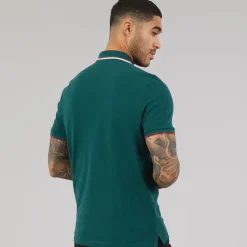 Ben Sherman Herren Polo Shirt mit Doppelstreifen Jade