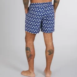 Ben Sherman Herren Resort Geo Badeshorts Navy