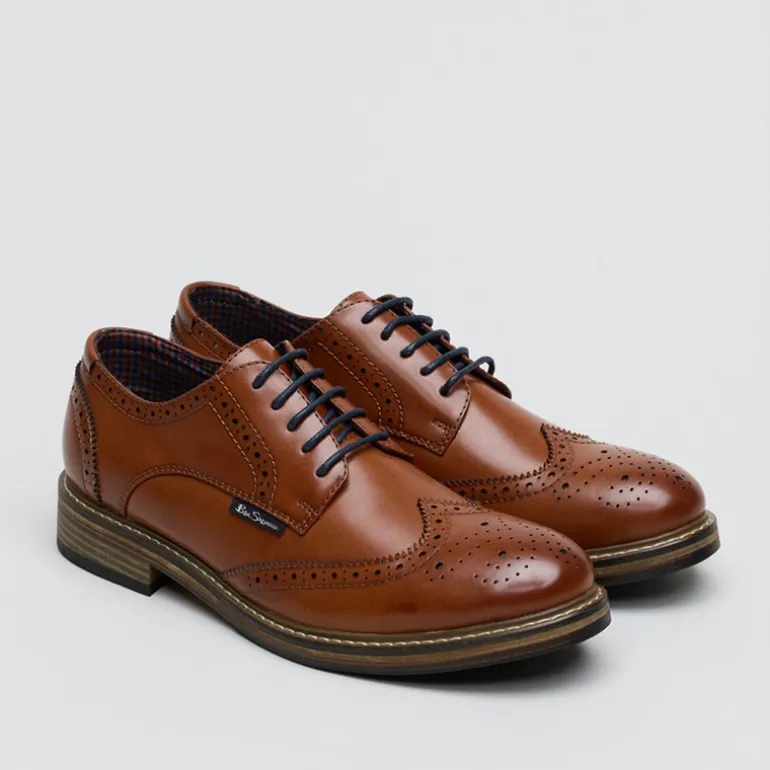Ben Sherman Herren Triumph II Brogue Schuhe Burnished Tan