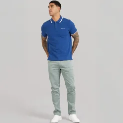 Ben Sherman Herren Zweifach Gekipptes Poloshirt Royal Blue