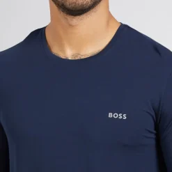 BOSS Herren Langarm Schlafanzug Oberteil Dark Blue