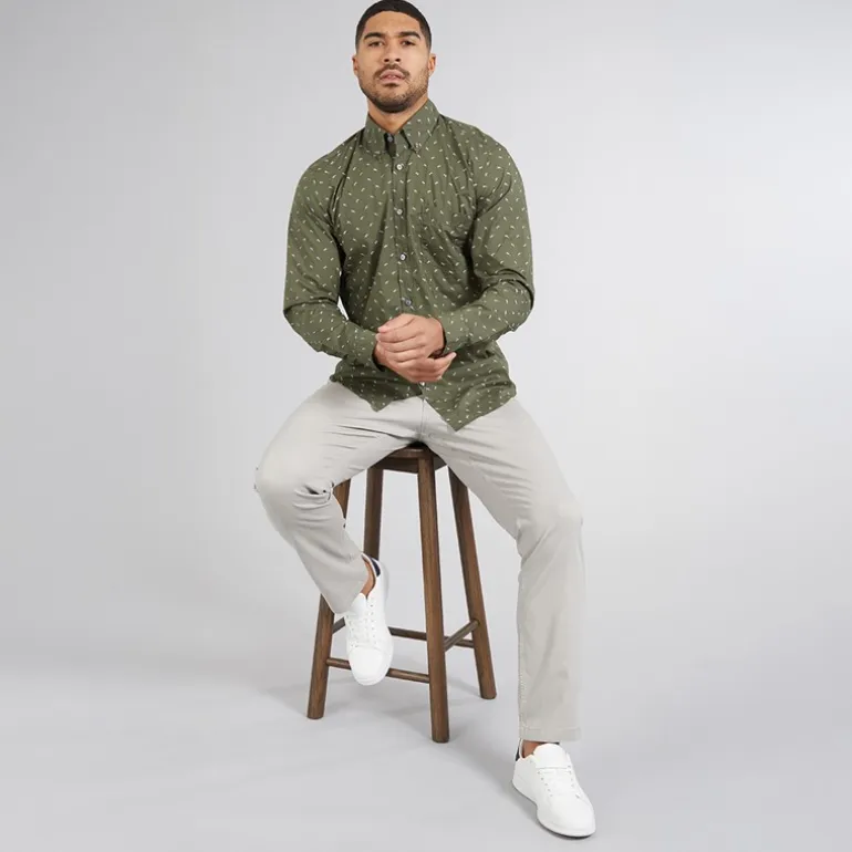 BOSS Herren Rickert Hemd Open Green