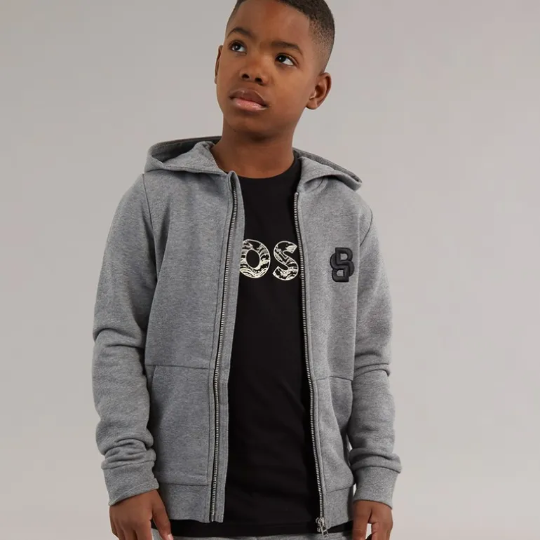 BOSS Junge Reißverschluss Hoodie Heather Grey