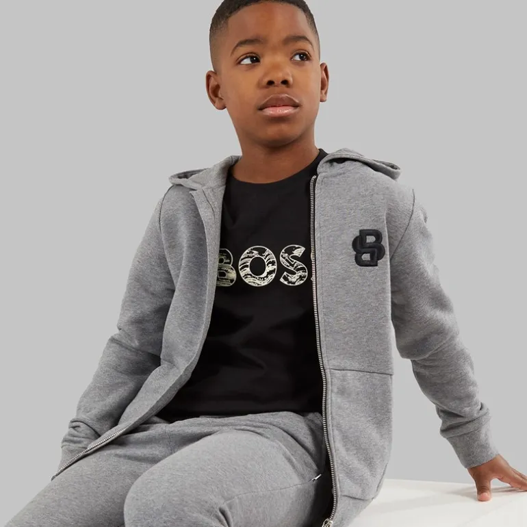 BOSS Junge Reißverschluss Hoodie Heather Grey