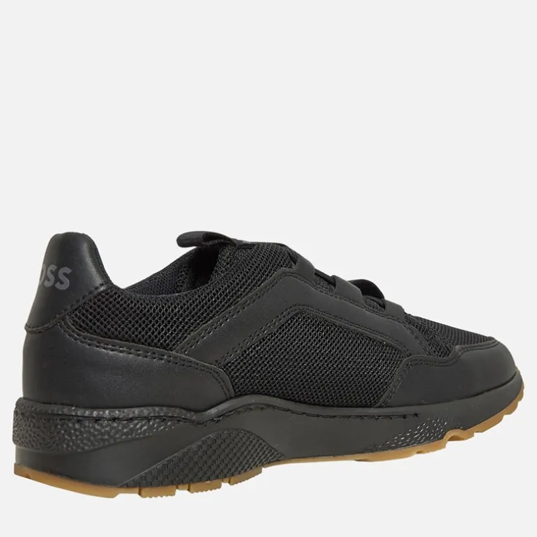 BOSS Junior Junge Strick Logo Turnschuhe Schwarz