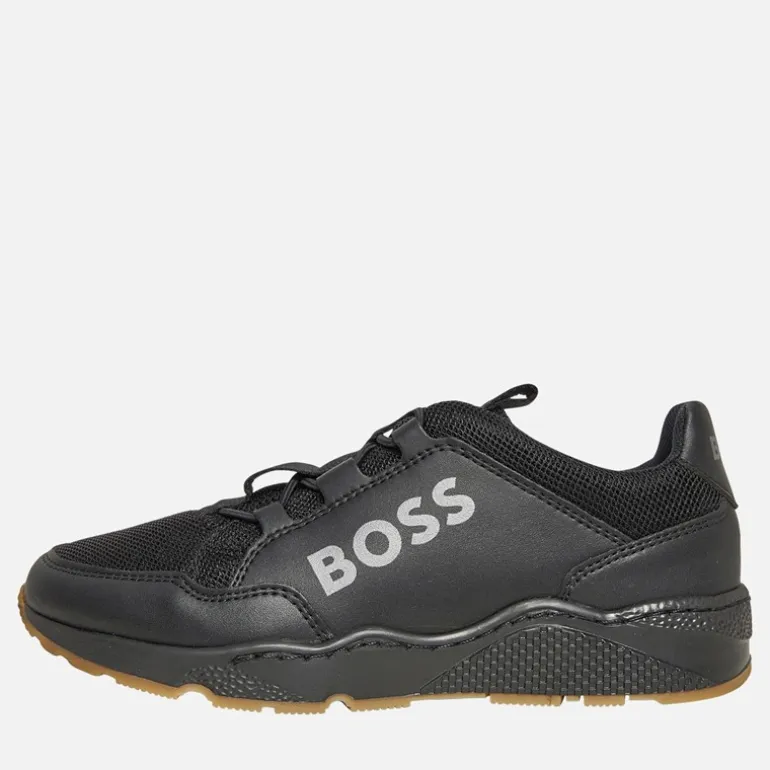 BOSS Junior Junge Strick Logo Turnschuhe Schwarz