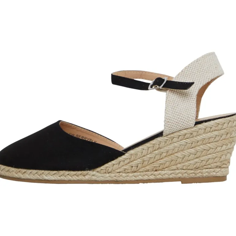 Brave Soul Damen Berry Wedge Sandalen Schwarz