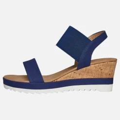 Brave Soul Damen Cher Keilabsatz Sandalen Navy/Tan