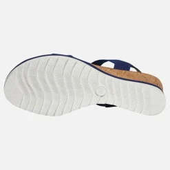 Brave Soul Damen Cher Keilabsatz Sandalen Navy/Tan