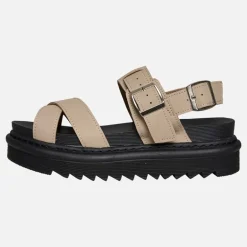 Brave Soul Damen Debbie Knöchel Riemen Sandalen Sand Taupe
