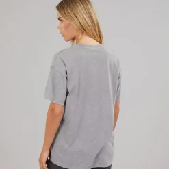 Brave Soul Damen L'astrologie Acid Wash T Shirt Grey Acid Wash