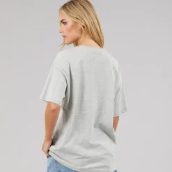 Brave Soul Damen Los Angeles T Shirt Grey Marl/Grün/Gold