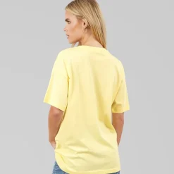 Brave Soul Damen Los Angeles T Shirt Butter Yellow/Navy/Grün
