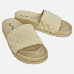 Brave Soul Damen Mae Slider Sandalen Ecru