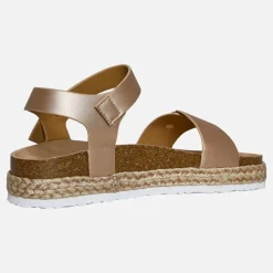 Brave Soul Damen Pantha Knöchel Riemen Plateau Sandalen Rose Gold Metallic