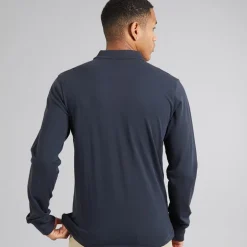 Brave Soul Herren Allgemein Langarm Poloshirt Dark Navy