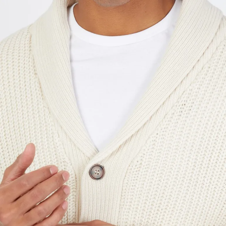 Brave Soul Herren Arkram Knopfverschluss Gestrickte Strickjacke Haferflocken