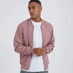 Brave Soul Herren Bomberjacke Sanjay Pink