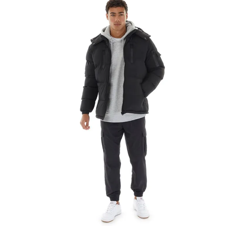 Brave Soul Herren Brockhall Pufferjacke Schwarz