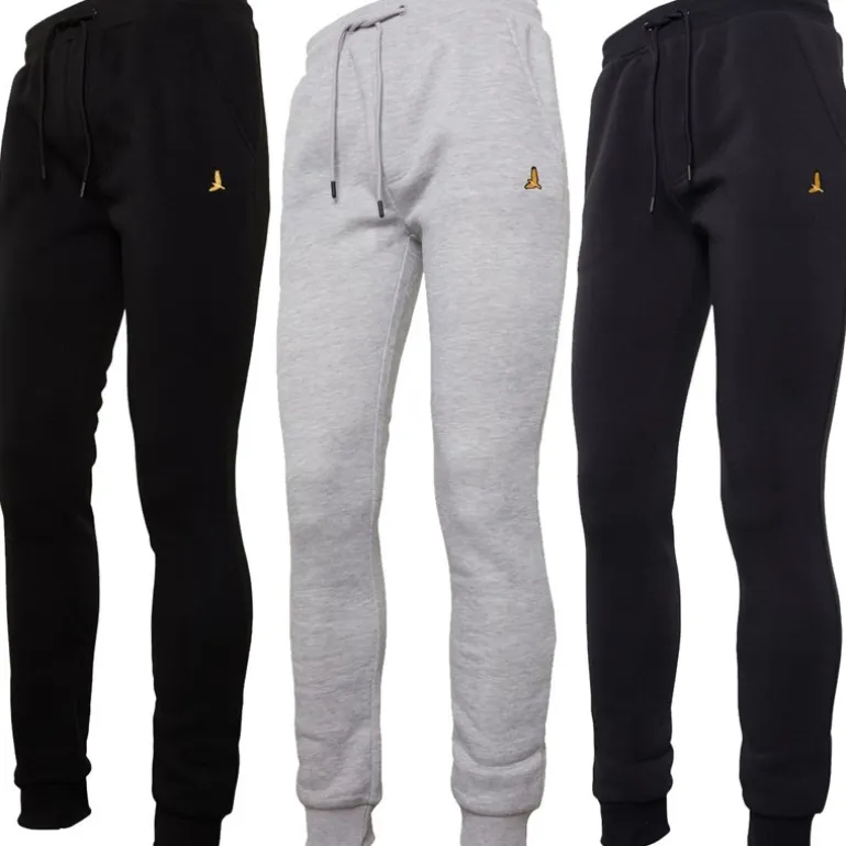 Brave Soul Herren Clinton Jogginghose 3er-Pack Schwarz/Grau/Marineblau