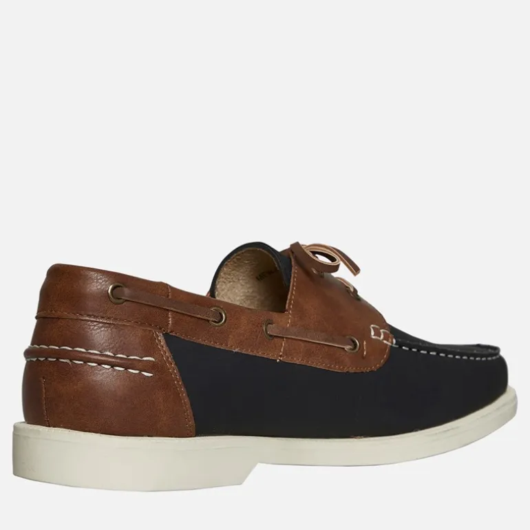 Brave Soul Herren Kabinen Deck Schuhe Navy/Tan