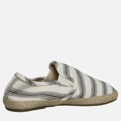 Brave Soul Herren Segelschuhe Espadrilles Creme/Schwarz Gestreift Cream/ Black