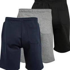 Brave Soul Herren Tarley Drei-Pack Jersey Shorts Schwarz/Hellgrau/Marineblau