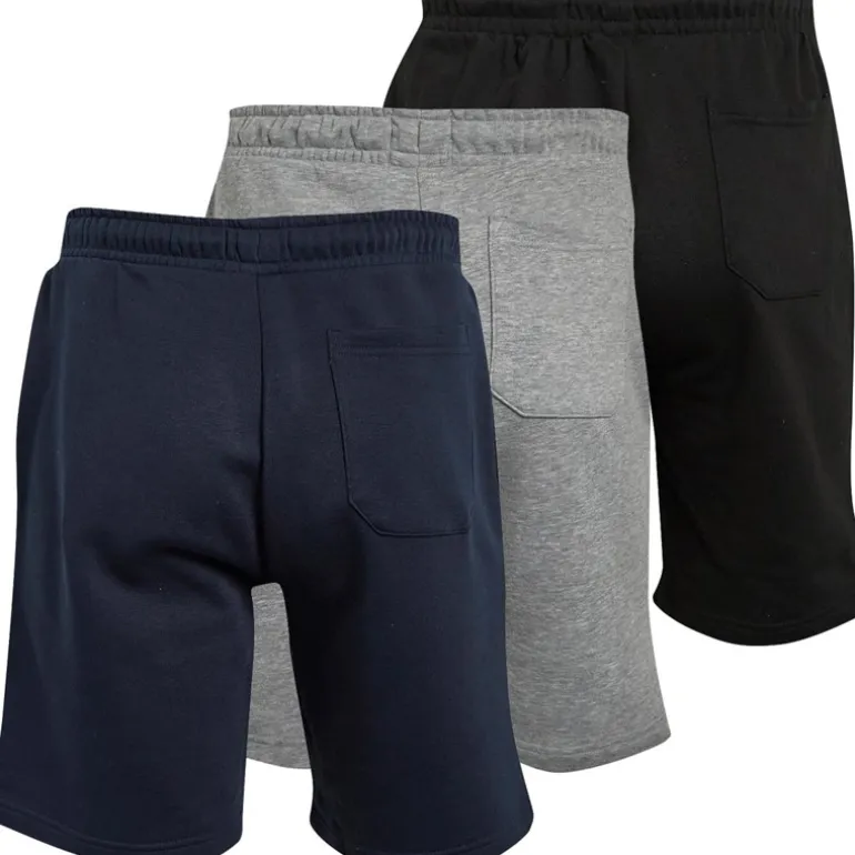 Brave Soul Herren Tarley Drei-Pack Jersey Shorts Schwarz/Hellgrau/Marineblau