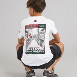 Brave Soul Junge Ameyoko T Shirt Optik Weiß/Mehrfarbig
