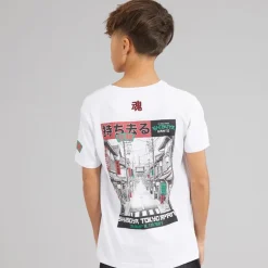 Brave Soul Junge Ameyoko T Shirt Optik Weiß/Mehrfarbig